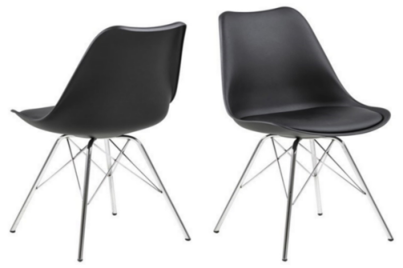 Levně Dkton Designová židle Nasia černá chromová